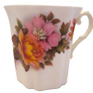 Vtg 1957 Royal Grafton fine bone china wild english pink/peach fallish coffee mu